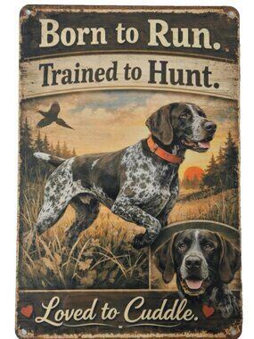German Shorthaired Pointer Metal Sign 8x12 Rustic Hunting Dog Wall Decor GSP